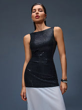 Sequins Patchwork Backless Maxi Dress
